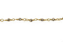 15 feet (5 yards) METALLIC BRONZE Crystal Chain, Rondelle Rosary Bead Chain, gold double wrapped wire, 3.5mm faceted glass beads fch0585b