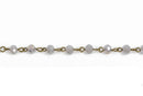 1 yard (3 feet) HEATHER GREY Crystal Rondelle Rosary Chain, bronze, 6mm faceted rondelle glass beads, fch0590a
