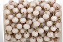 3 feet (1 yard) Pale Pink BLUSH Crystal Rondelle Rosary Chain, bronze wire, 8mm faceted rondelle glass beads, fch0594a