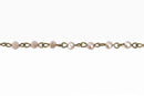 3 feet (1 yard) LIGHT MUSHROOM Crystal Rosary Chain, bronze links, 4mm round faceted crystal bead chain, fch0596a