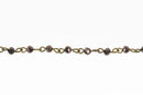 1 yard DARK BRONZE Crystal Rosary Chain, bronze links, 4mm round faceted half-plated crystal bead chain, fch0598a