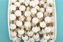 3 feet (1 yard) WHITE Howlite Rosary Chain, bronze wire links, 10mm round stone bead chain, fch0604a