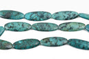 28x10mm AFRICAN TURQUOISE OVAL Beads, Gemstone Beads, green and black, full strand, 14 beads, gms0050