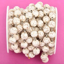 1 yard WHITE 10mm Howlite Rosary Chain, silver wire links, bead chain, fch0614a