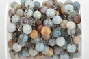 13 feet (4 meters) AMAZONITE GEMSTONE Rosary Chain, gunmetal, 8mm round gemstone beads, fch0618b