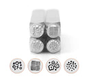 Set of 4 TEXTURE PACK 1 Design Stamps, ImpressArt Metal Design Stamps, 4-pack, 6mm Texture Shapes, tol0737