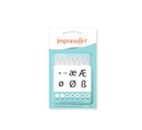 Set of 7 EURO VOWELS Design Stamps, ImpressArt Metal Design Stamps, 0.5mm to 3mm Letter and Punctuation Stamps, tol0742