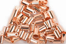 20 Rose Gold Plated Copper End Caps for Kumihimo Jewelry, Leather Cord End Connectors, Bails, Bead Caps, Fits 3.5mm cord, fin0672