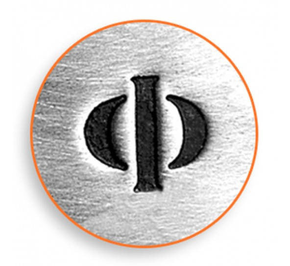 ImpressArt Metal Design Stamp,  6mm PHI Greek Letter  tol0155