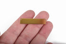 5 GOLD PLATED Stainless Steel Metal Bar Connector Blanks, top holes, 17ga Rectangle Stamping Blanks, 38mm x 6mm, (1-1/2" x 1/4") - msb0438