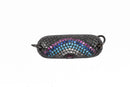 29mm Micro pave' Charm Bar Connector Link with hand-set crystals Cubic Zirconia Stones BLACK, chs2989