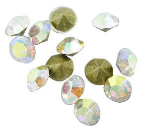 3mm CRYSTAL AB Rhinestone Chatons - Grade A Glass, Quality Machine Cut Crystal, pp24, ss12, 1440 pcs, 10 gross, Small, cry0044b