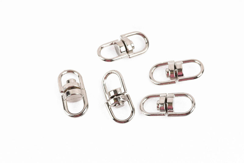 30 Silver Metal Swivel Connector Links, for Key Rings, Dog Leashes, 19x9mm, fin0677