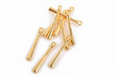 30 Gold Plated BASEBALL BAT Charms, 35mm, chs2993b