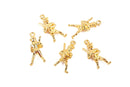10 Gold BASEBALL PLAYER Charms, 25x14mm, chs2994a