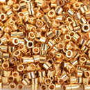 Size 15/0 Miyuki Delica Seed Beads, Gold 24K Plated, Color DBS0031, 7 grams, bsd0040