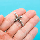 2 Ornate Latin Cross Beads Charms Pendants 18 x 29mm, always shipped from the USA . chs0297