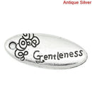 6 GENTLENESS Antique Silver Tone Metal Charm Pendants . chs0369
