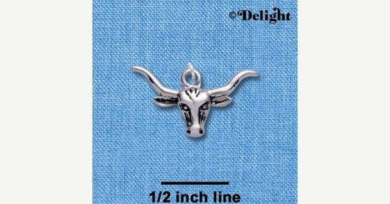 1 silver plated TEXAS LONGHORN Charm  chs1293