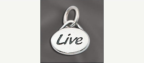 LIVE Oval Sterling Silver Charm Pendant  pms0243