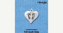 BABY FEET Silver Plated Heart Charm Pendant chs1095