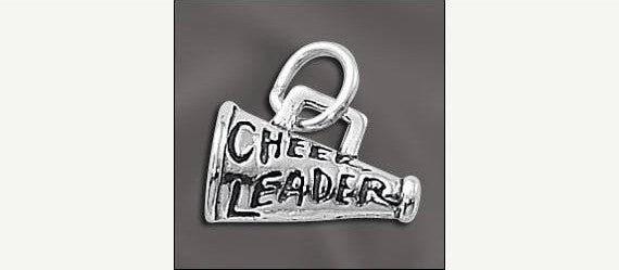 CHEERLEADER MEGAPHONE Sterling Silver Charm Pendant pms0394