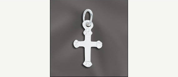 Small CROSS Sterling Silver Charm Pendant