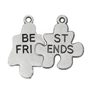 5 Sets Antique Silver "Best Friends" Puzzle Piece Charm Pendants  chs1443