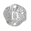 5 Silver letter D connector Charms, Monogram D Charms, Alphabet, hammered metal, 1/2" diameter domed connector links, findings, chs2363