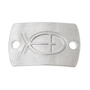 5 JESUS FISH Ichthus Charms, Silver Tone 2-hole Link Connector Charms, 1" long  chs1642