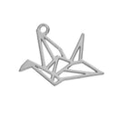 10 Silver Tone ORIGAMI PAPER Crane Charms, Outline Filigree Minimalist Charm Pendants, 29x23mm, chs2778