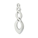 10 Silver Braid Twist Charm Pendants, Geometric Charms, 35x11mm, chs2336