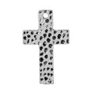 5 SILVER CROSS Religious Pendant Charms, religious charms, Hammered Metal textured cross pendant, 1-1/8" tall,  chs2241a