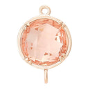 2 Rose Gold Geometric Round Connector Links, Peach chg0146