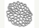 10 Antique Silver Metal Connectors . flat flower chs0944