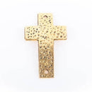 2 Large Gold Metal Sideways Cross Connector Links, hammered metal . 50x29mm. CHG0011