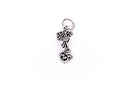 Moveable FLOWER BOUQUET and Mom Heart Dangle Sterling Silver Charm Pendant,  pms0047