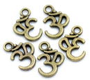 12 Bronze Tone OM SYMBOL Yoga Charm Pendants.  chb0116
