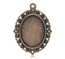 Picture Frame Charm Pendant Blank . Copper Metal . 6 pieces chc0033