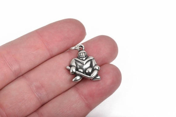 2 Stainless Steel ICE HOCKEY Player Charms, field hockey charms, puck goalie charm pendants, 20x17.5mm, chs2813
