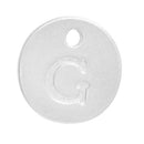 10 Letter G Alphabet Charms Silver Plated Monogram, double sided round disc letter charms, dot charms, 12mm, (1/2") chs2561