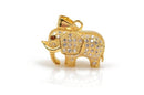 GOLD ELEPHANT Charm Pendant, Micro-Pavé Cubic Zirconia Stones, 19x12mm, chg0440
