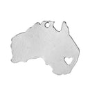 10 AUSTRALIA MAP Charms, Silver Plated Australian Continent Pendants, Sydney Heart Cutout, 29x23mm, chs2439