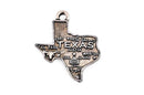 8 TEXAS STATE Cutout Charm Pendants, textured silver tone metal, chs1859