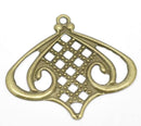 50 Brass Vintage Style Filigree Flat Metal Findings  Bulk package  CHB0207