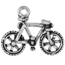 5 MOUNTAIN BIKE Charms, Antique Silver Tone Metal Pewter Pendants, outdoors chs2013