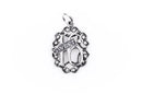SWEET 16 Filigree Open Oval Sterling Silver Charm Pendant,  pms0084