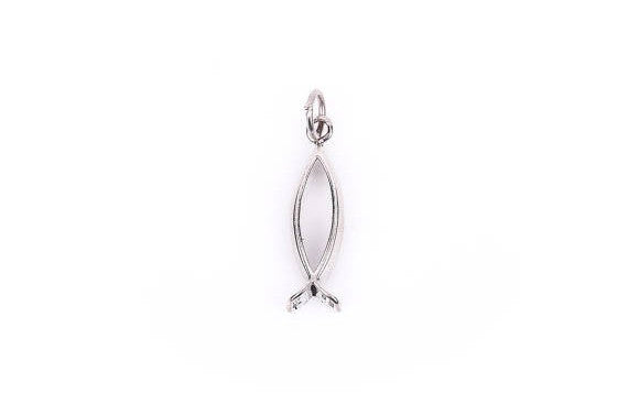 ICHTHYS FISH Sterling Silver Charm Pendant,  pms0162