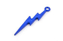 25 DARK BLUE Lightning Bolt Charm Pendants, acrylic, 45x9mm  cha0170
