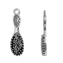 10 HAIR BRUSH Charm Pendants, Antique Silver, hairbrush charms, stylist, fashion, 34x10mm, chs2727